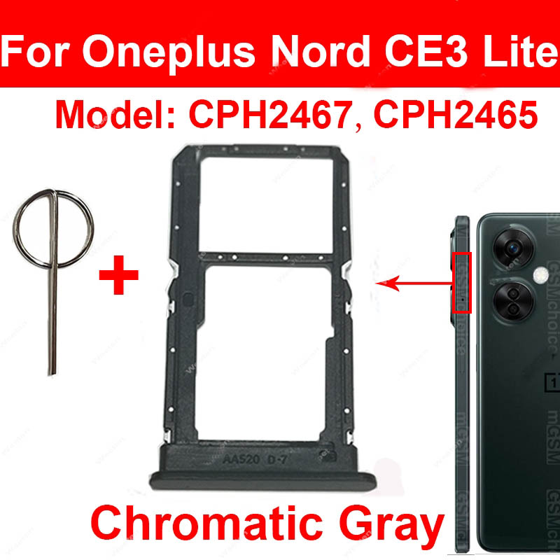 Sim Tray SD Card Tray Holder Card Compatible with Oneplus 1+ Nord 3 Nord CE2 Lite CE3 Lite Nord N20 N30 With Sim Ejector Pin Replacement Part. 
