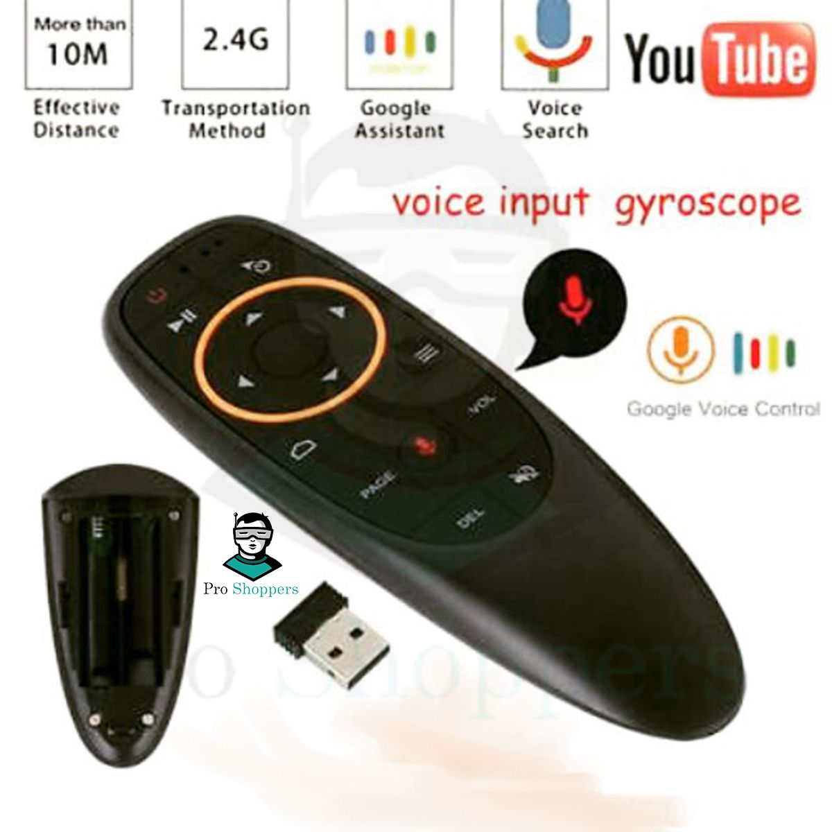 Air Mouse Remote Control  Voice Remote Control  for Smart TV, Laptop, Projector for Wireless Connection via USB Receiver Up to 10m. 