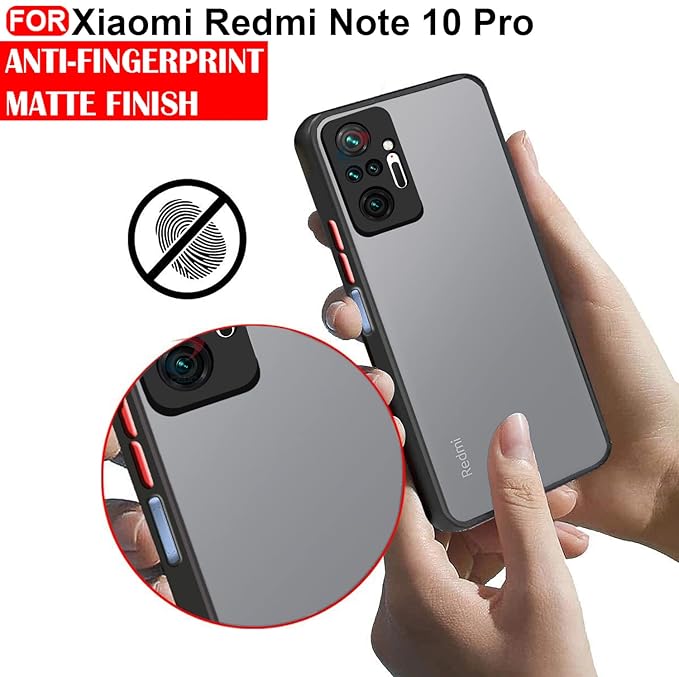 Redmi Note 10 Pro Shockproof Matte Finish Mobile Back Cover. 