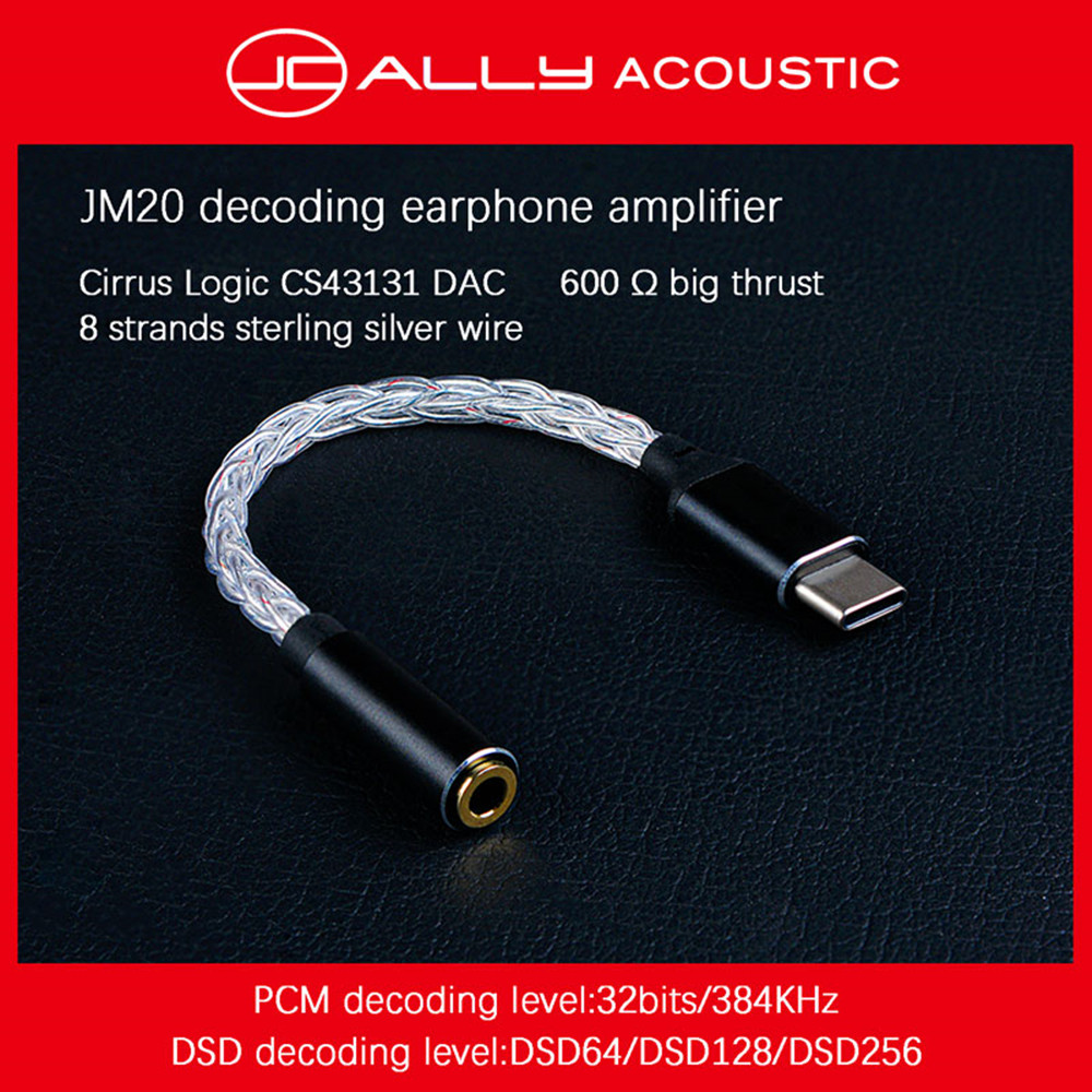 Jcally Jm20 High Performance Cs43131 Dac Decoder Type-C To 3.5mm Headphone Amplifier Adapter For Macos. 