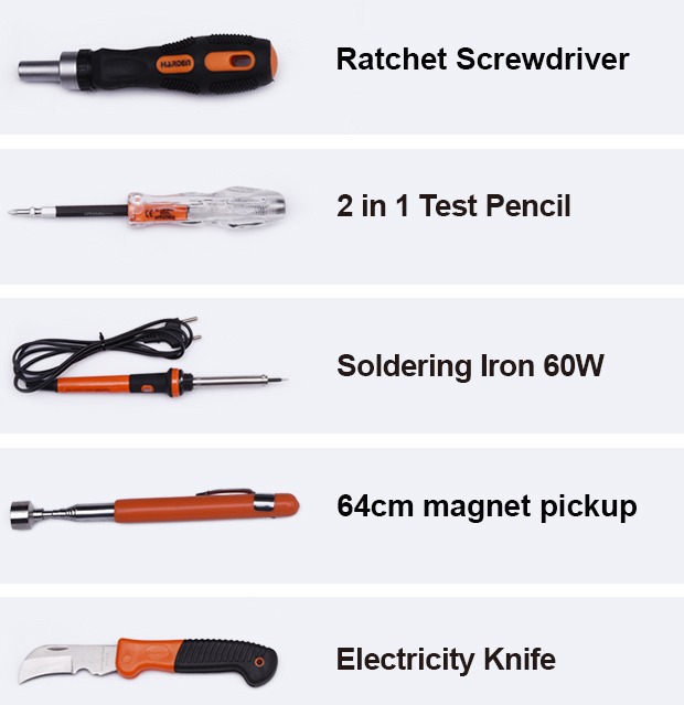 Harden 155Pcs  Professional HAND Tools Set In Aluminium Case Germany Design Electrical Hand Tool Set Household Tools Set 510703. 
