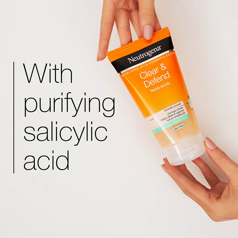 Neutrogena Clear & Defend Facial Scrub 150ml || The MallBD