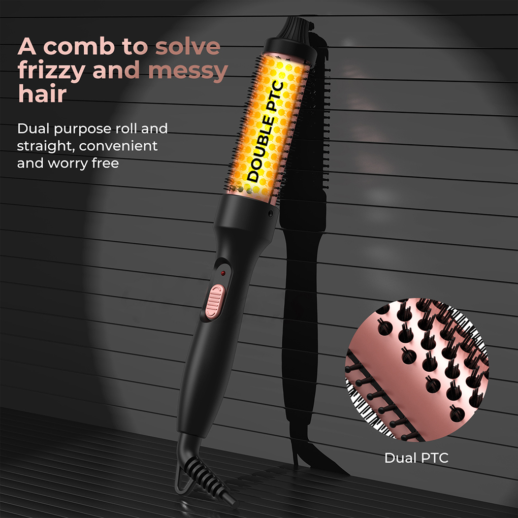 Wavy Talk Thermal Brush Double PTC Heaters Automatic Recognition And Switching Display Curling Irons. 