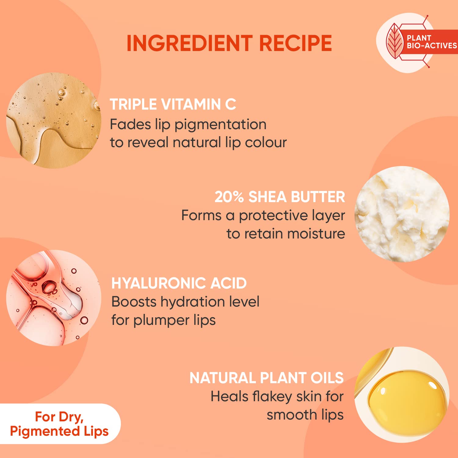Dot & Key Lip Plumping Mask With Vitamin C + E 15ML For Naturally Glowing Lips, Fades Lip Pigmentation, Smoothes Flaky & Dry Lips, Lip Mask For Soft, Smooth & Plump Lips (Blood Orange & Nectarine). 