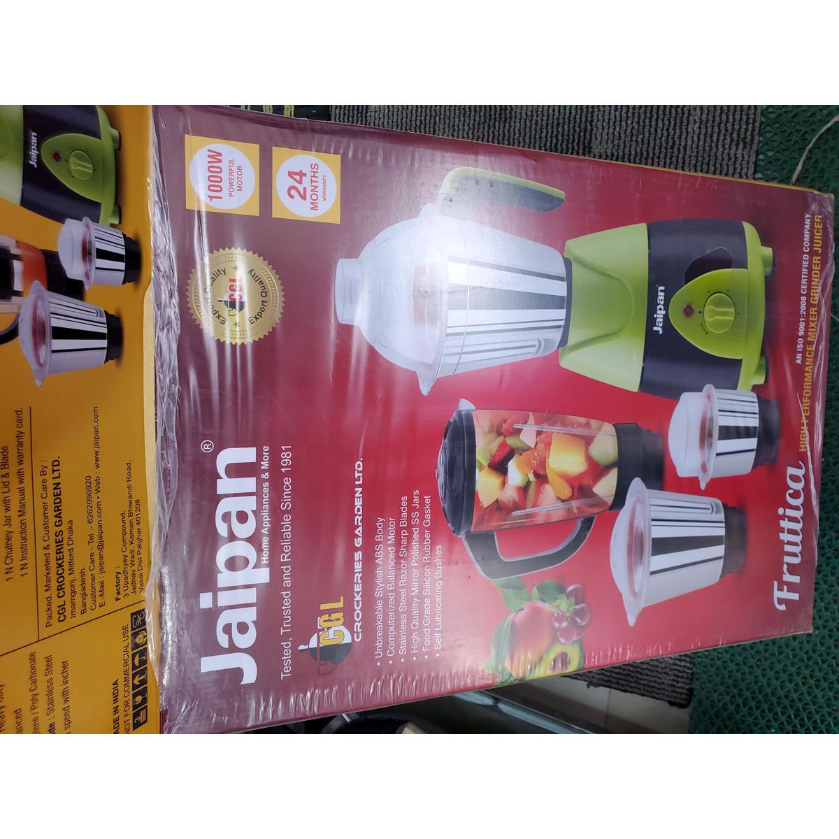 Jaipan Fruttica (CGL) 4 in 1 All purpose Mixer Grinder & Blender 1000w