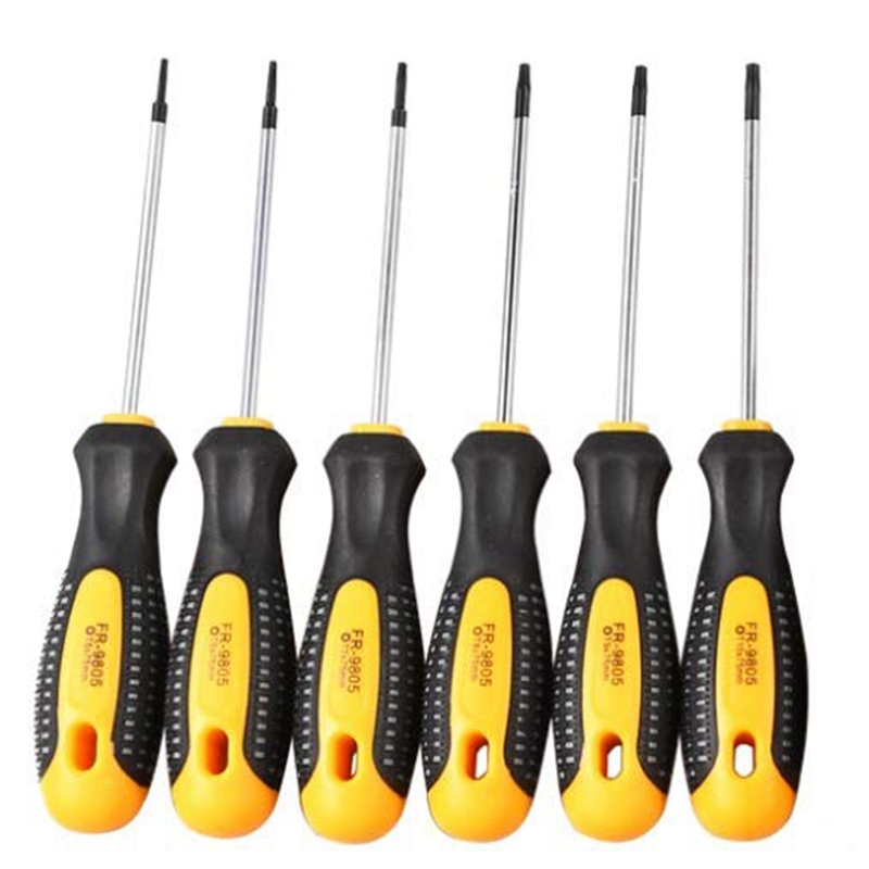 Practical product 1Set Cr-V Torx Screwdriver Set with Hole Magnetic T5-T10 Screw Driver Set Kit for Telephone Repair Hand Tool Set. 