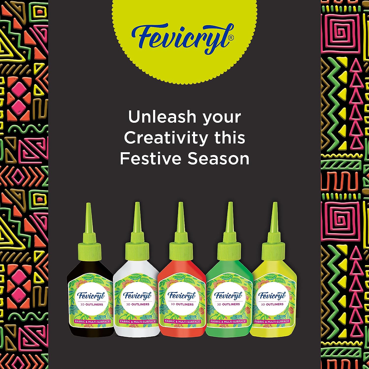 Fevicryl 3D Outliners Regular Kit 20ml x 5. 