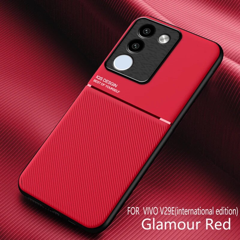 For Vivo V29E Global Shockproof Case Magnetic Car Holder Leather Case Phone Fundas Vivo V29E Global Cell Phone Coques