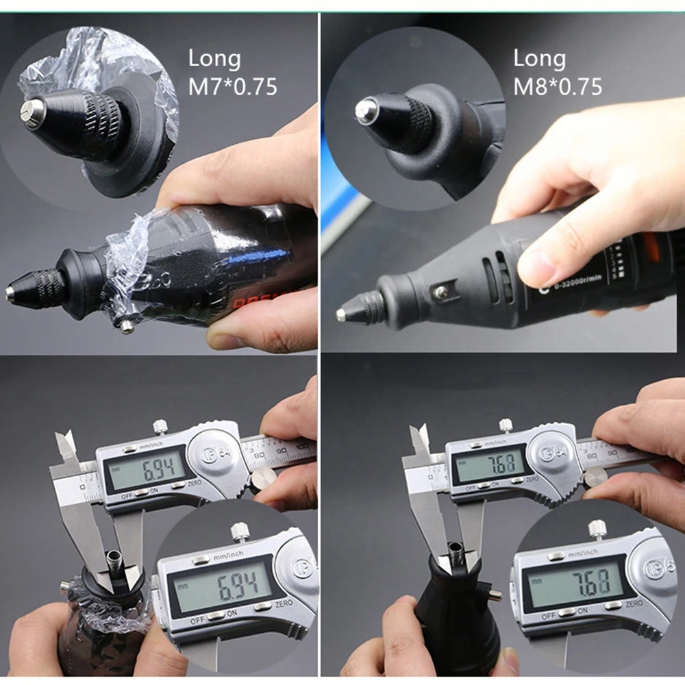 Mini Drill Chuck Keyless Drill Bit Adapter For Dremel Corded Rotary Tools Self-Tighten Electric Drill Bits Collet Fixture Tools. 