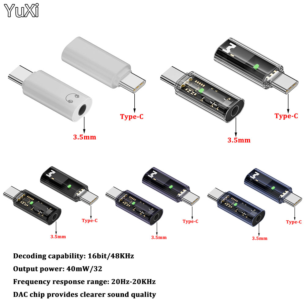Type C To 3.5mm Jack Adapter Earphone Light For iPhone 16 15 Pro Max USB C to 3.5MM Female Audio AUX Converter Headphone Cable