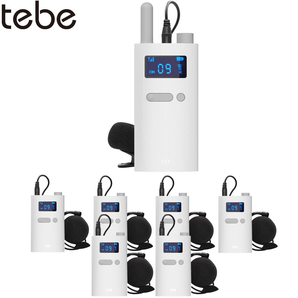 Tebe Wireless Tour Guide System with Microphone Portable Audio Transmitter Receiver for Church Excursion Museum Conference