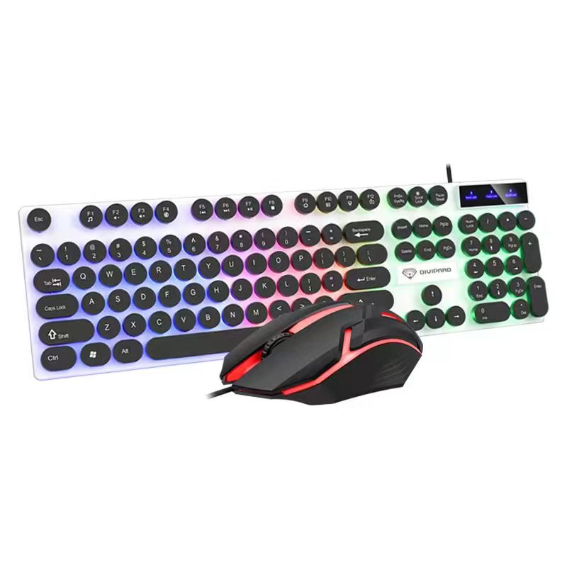 [GD]Gaming LED Keyboard and Mouse Combo 75% Compact 89 Keys with Numbric Tenkeys Pad,Rainbow Backlit,Ergonomic Mice 2 Side-Button USB Wired Mechanical Feel for PC Resberry Pi Computer. 