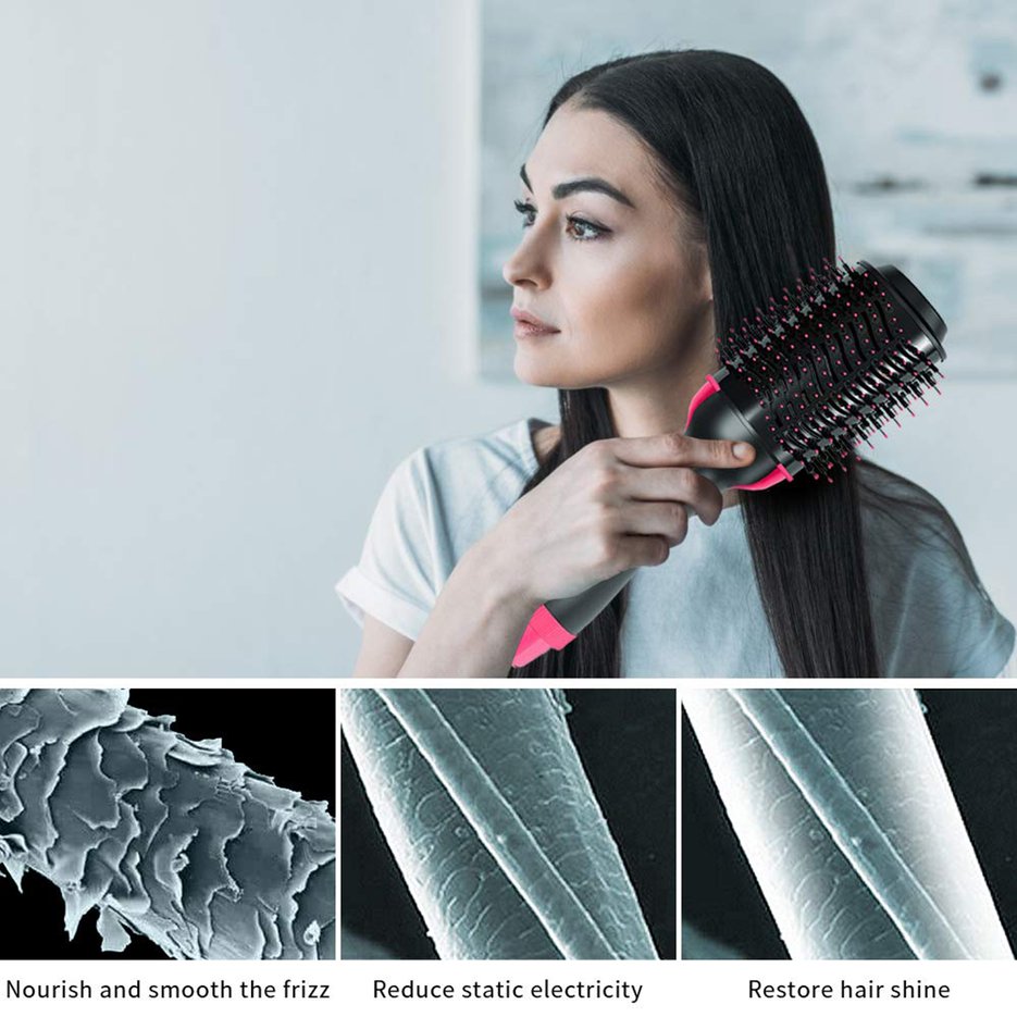 A 2 in 1 Multifunctional Hair Dryer Volumizer Rotating Hot Hair Brush