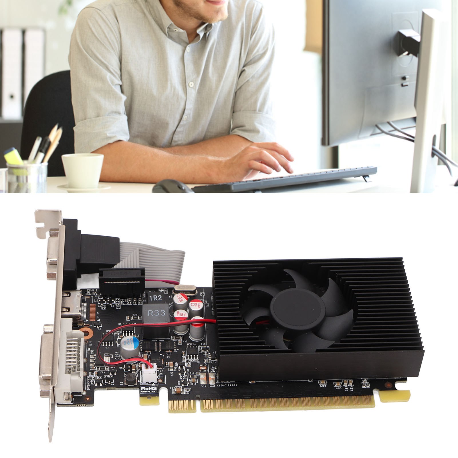 Graphics Card, PCI Express 2.0 X8 PC Graphics Card for Home. 