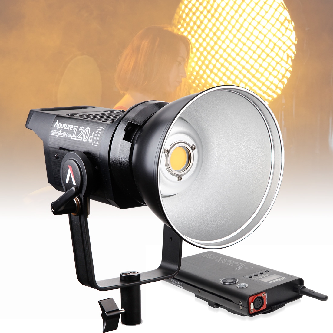 New- Aputure LS C120D II High Color Restoration CRI 96 Light Storm Natural White Light 5500K COB LED Studio Video Light with 2.4GHz Wireless Remote & Control Box (Black)