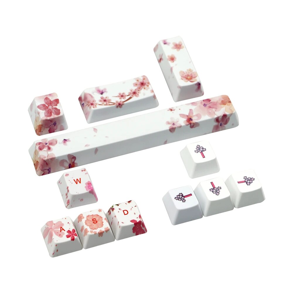 Coral sea keycap 6.25u Space bar ESC Entre keys Direction keys Sakura keycaps for Mechanical Gaming keyboar Key Cap. 