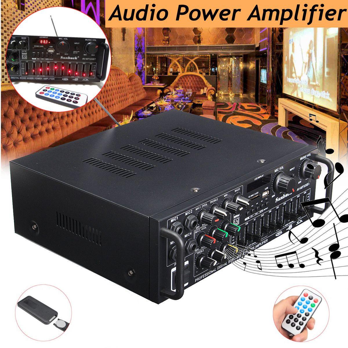 Sunbuck AV-MP326BT 2000W bluetooth Stereo Amplifier HIFI Tuner Remote Control USB SD Mic Input UK. 