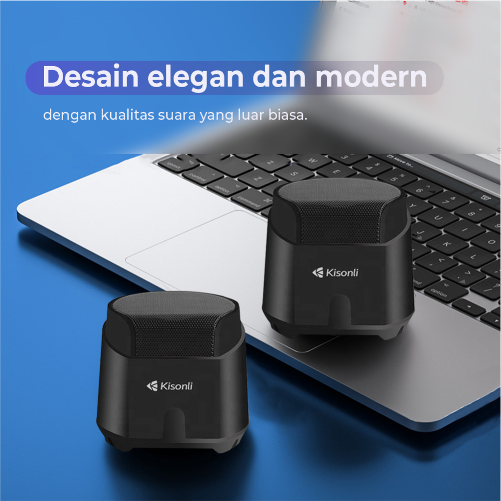 Kisonli K500 USB 2.0 Computer Speaker with Dual Bass for Gaming and Music. 