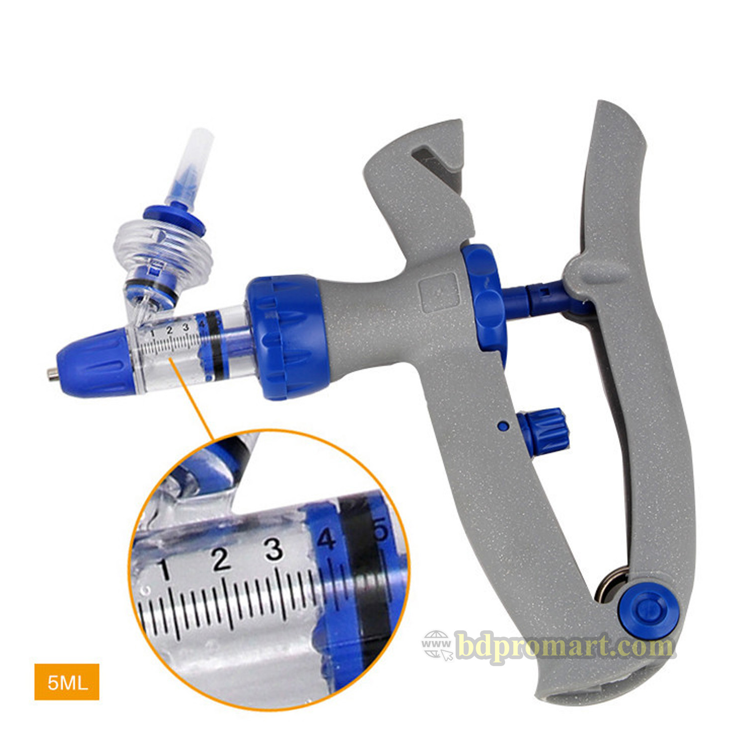 5ml Syringe Vaccine Gun Continuous Injector Adjustable Automatic Vaccine Injection for Poultry ‍‍‌‌livestock. 