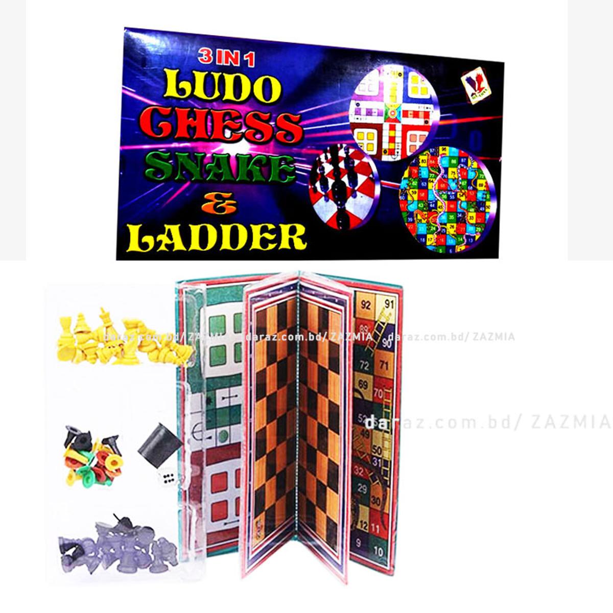 Ludo, Chess & Ladder 3 In 1 Game Set