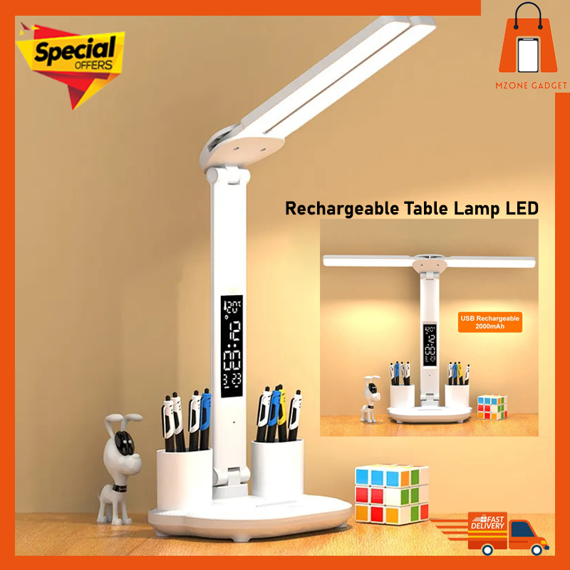 Rechargeable Table Lamp LED Doubleheaded Multifunction Foldable Touch