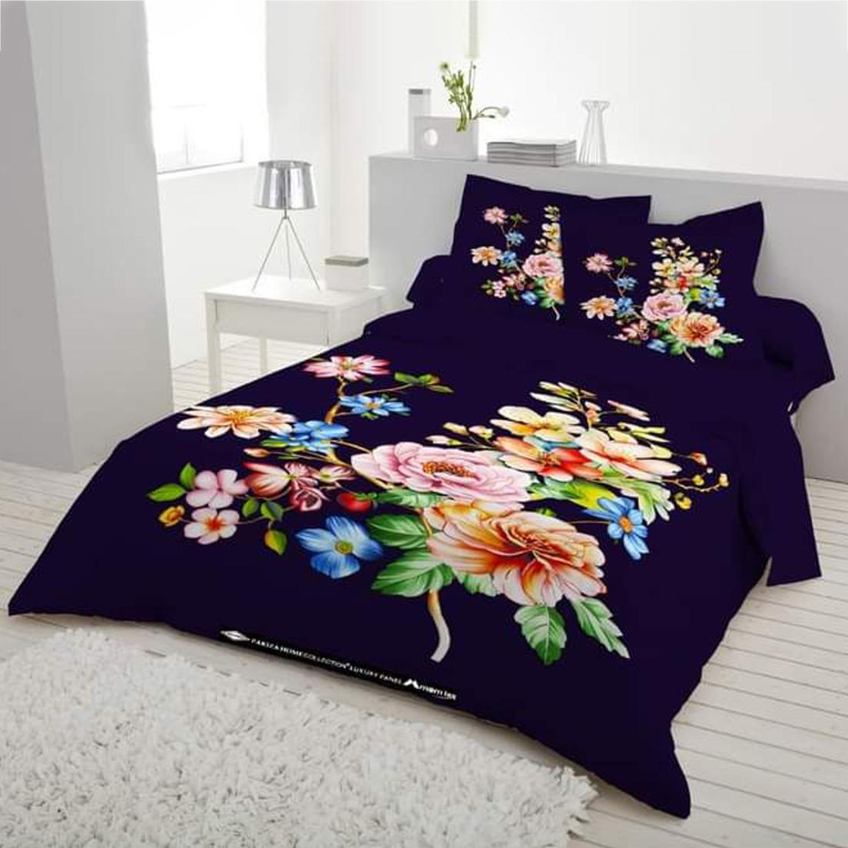Upgrade Your Bedding Setup with  Luxury Cotton King Size Twill Panel Bedsheet (7.5x8.5 ft) Set and 2 Pillow Covers