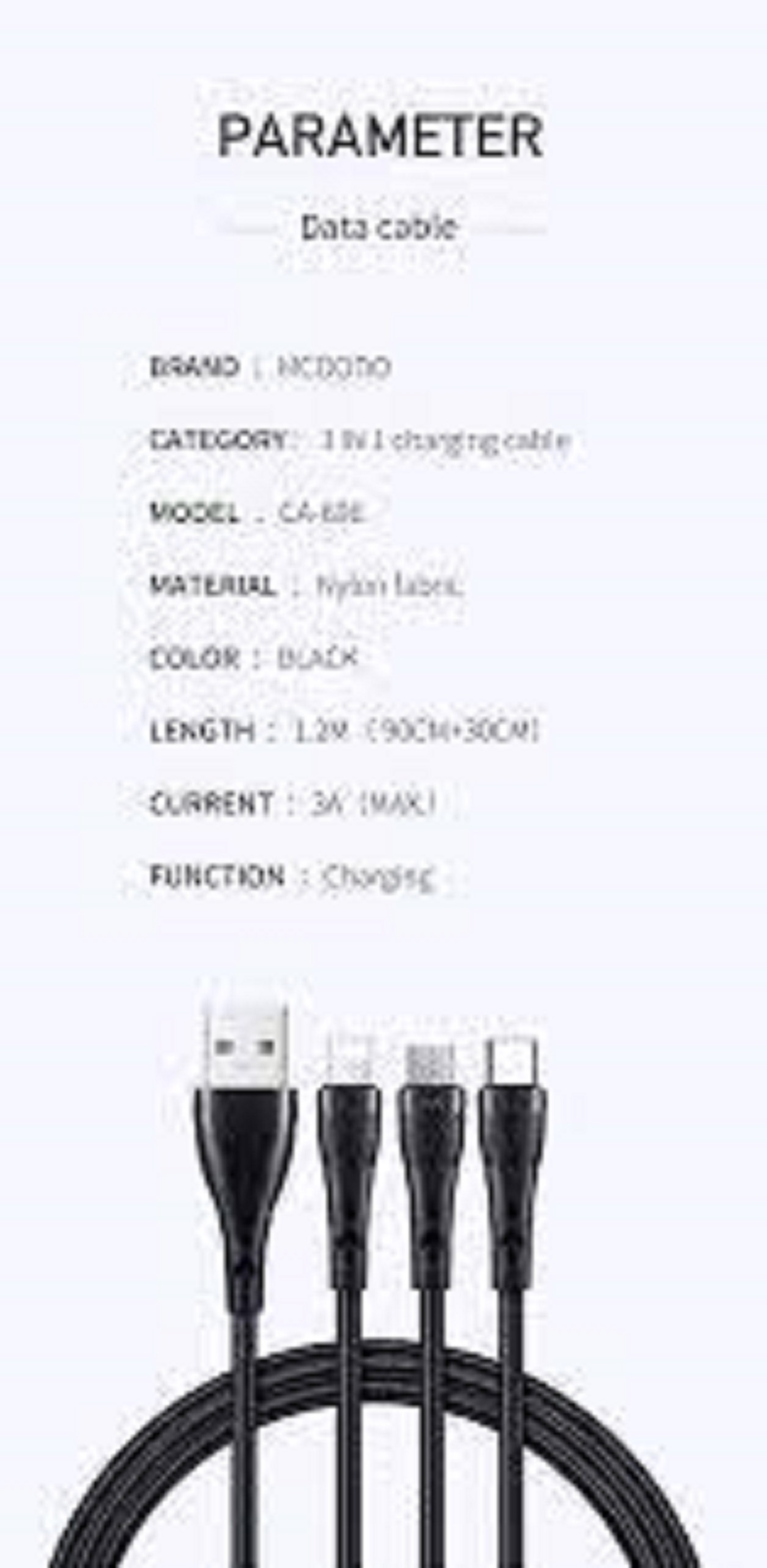 Macdodo CA-696 3 in 1 data cable. 
