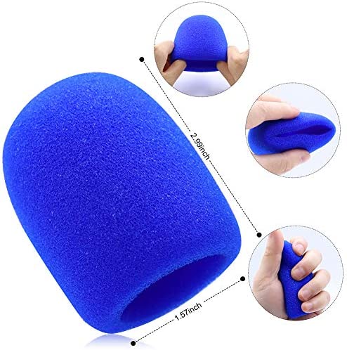 Blue Windscreen Microphone Foam Cover - Improve Your Audio Recording - A Simple Solution for Clear Sound
