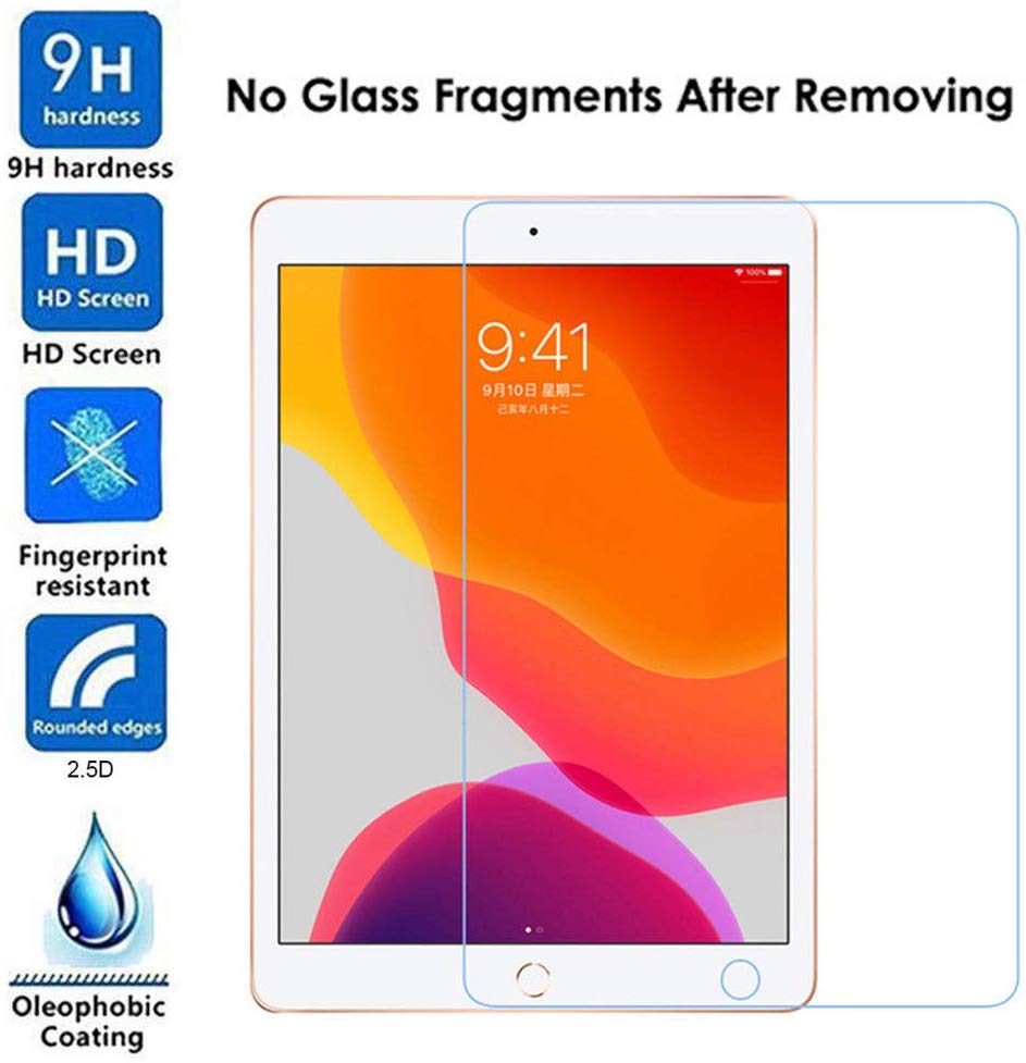 Apple iPad 7th/8th/9th Generation 10.2  Tempered Glass Screen Protector Compatible with iPad 7th Gen 10.2 Inch [High Definition] [Scratch Resistant ]. 