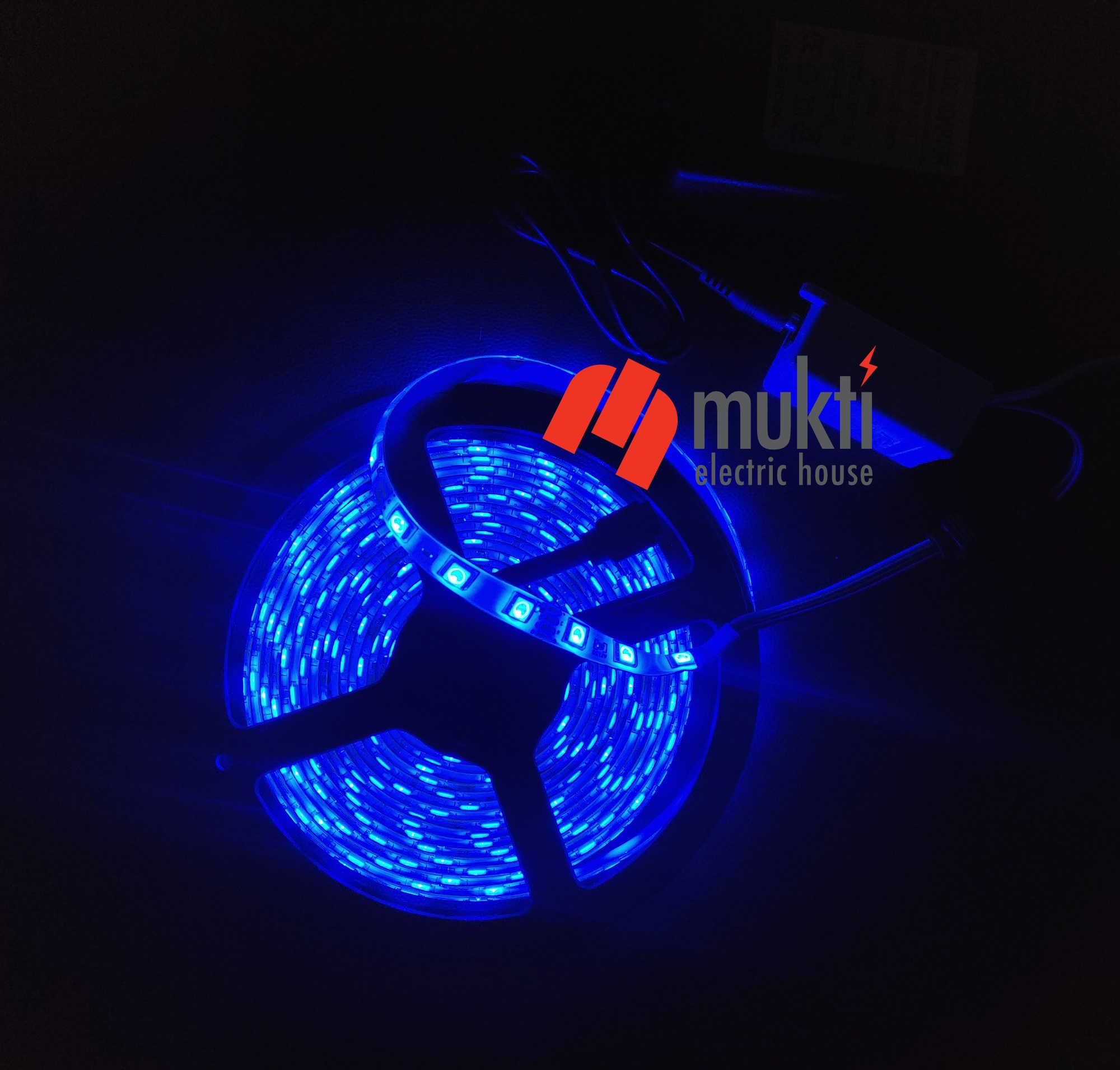 RGB LED Strip Light 16 Colors 5 Meters with Remote Control Adapter Blue Green Red White. 