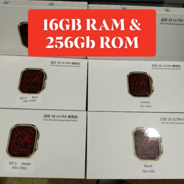 S8 ultra 16GB ROM 256GB 5G Android Smart Watch 2.08 inch Waterdrop Display Dual Camera Calling Feature Google Playstore, Youtube Facebook Messenger Tiktok IMO Wifi Android 9 1000mAh Battery Smartwatch for Men and Women Sl- 24571. 