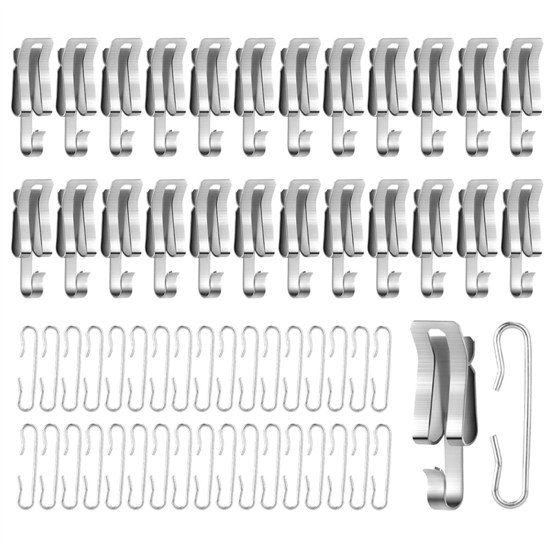 50Pcs Heat Cable Roof Clips and Spacers, Metal de Icing Cable Hooks and Spacers Set Outdoor Gutter Heat Tape Clips Easy to Use