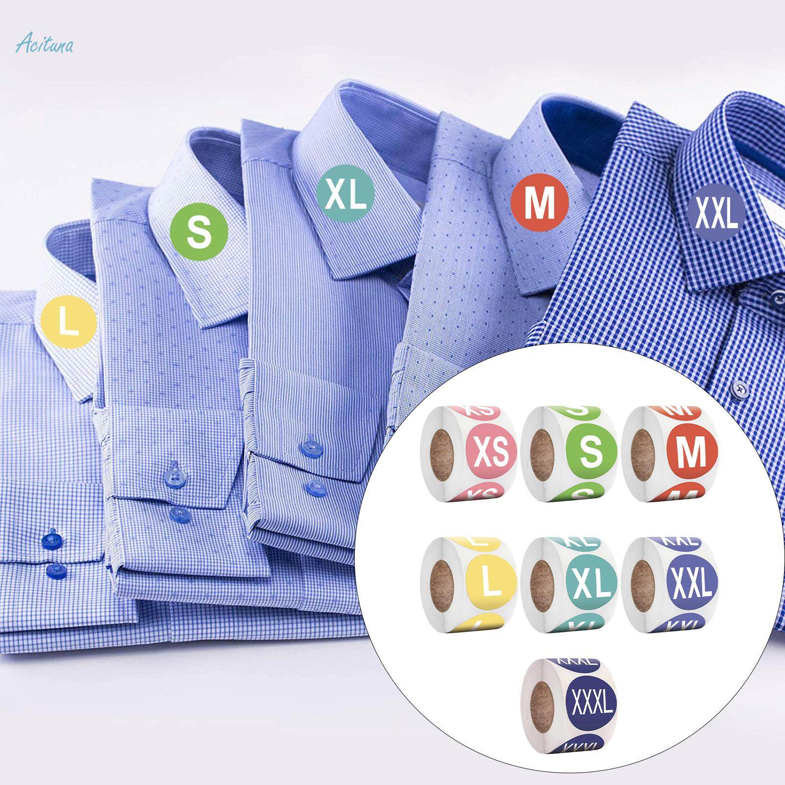 7x Clothing Size Stickers Labels Round Scrapbook Letters 0.98in for Clothes