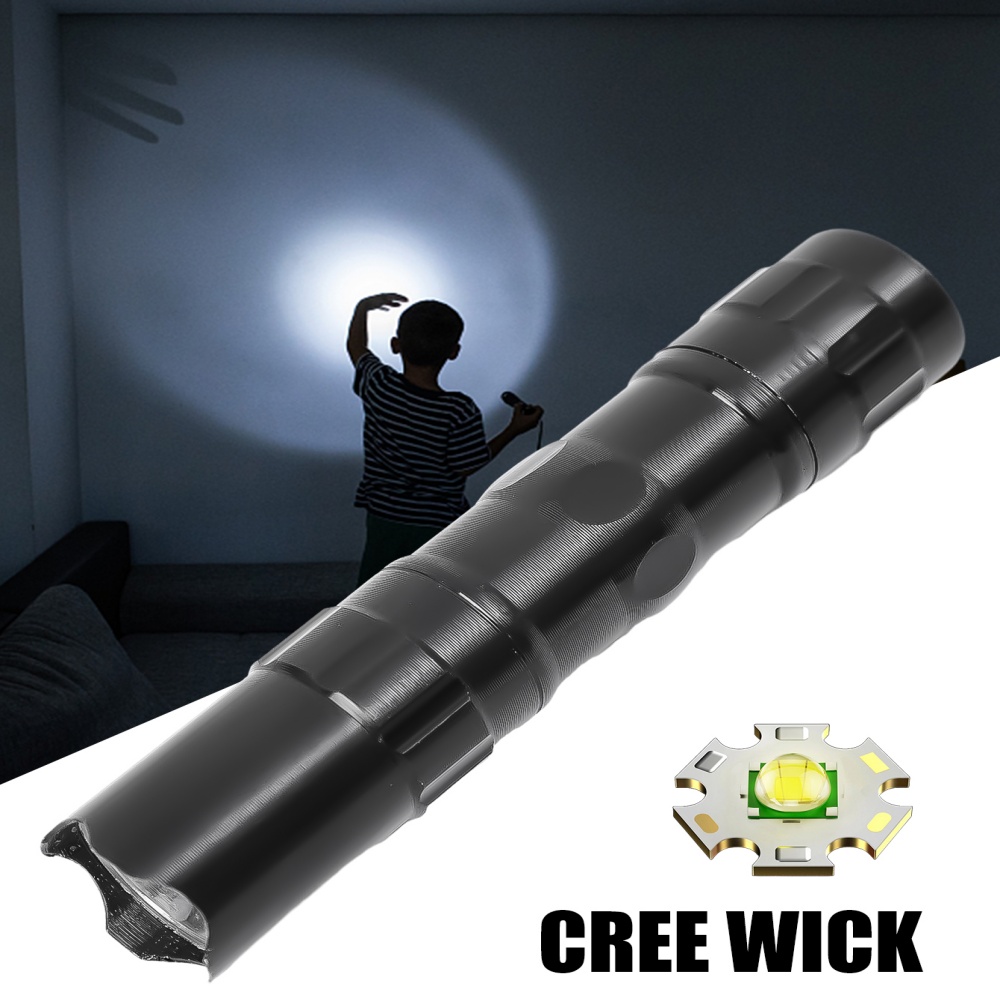 Portable LED Flashlight USB Rechargeable Small Pocket Light Fixed Focus Camping Searching Lantern. 