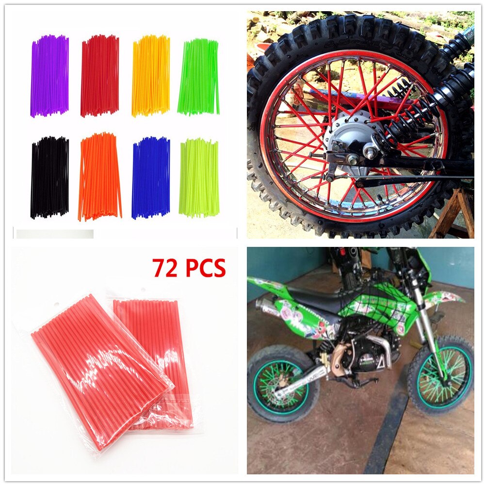 【VisioN Shop】purple-72 Motorcycle Pitbike dirtbike Spoke Cover Rim Protector Wrap DR250R DJEBEL250XC. 
