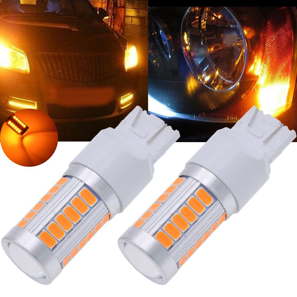2x 7443, T20 LED Bulbs Amber Yellow 900 Lumens Turn Signals Light & 2Pcs T15 W16W LED Backup Light Bulb 920 921 912. 