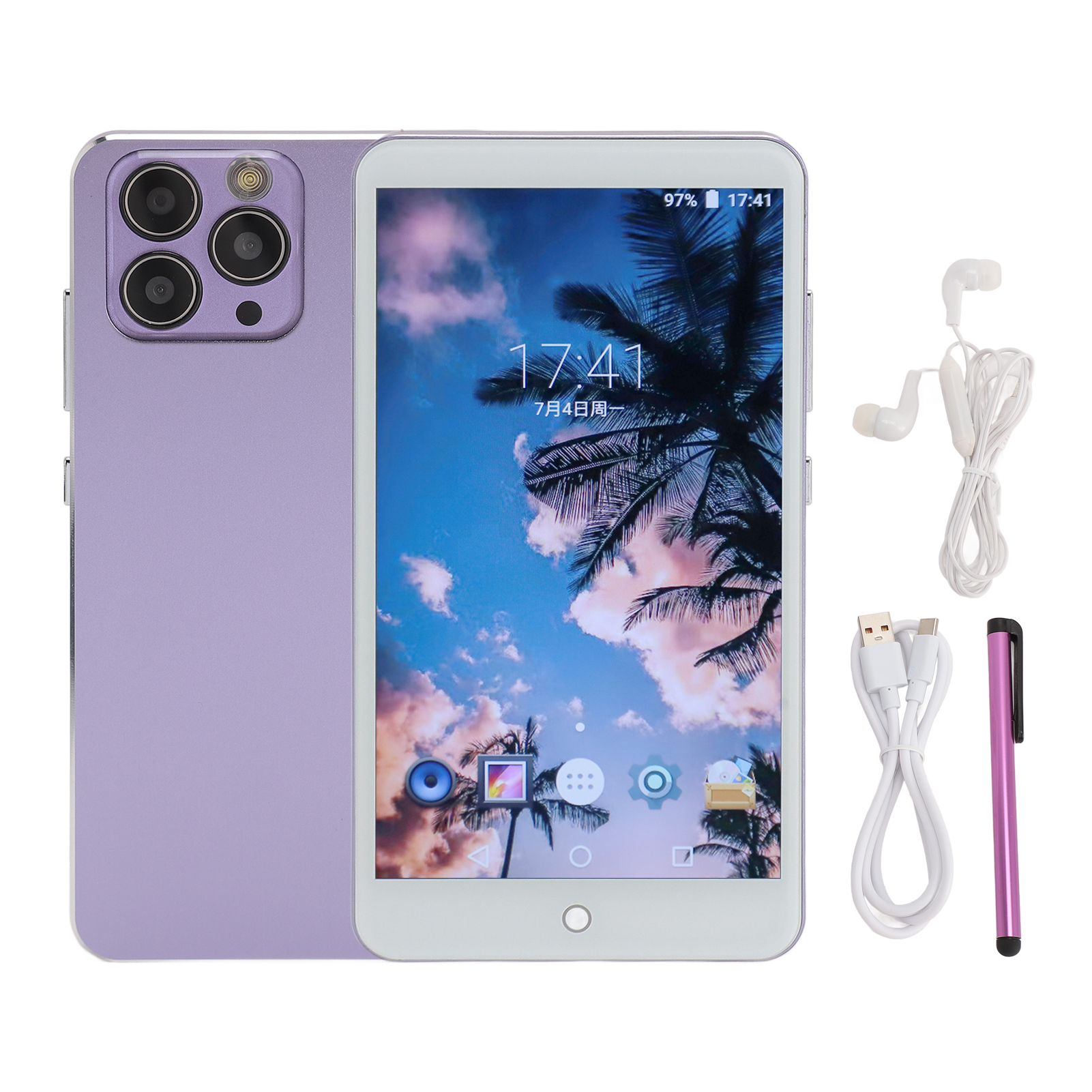 MP4 Player Octa Core MTK Chip Bluetooth 5.0 Wifi HiFi Music Player Noise Reduction with 5inch HD Touchscreen 2200mAh 5MP Rear Camera Purple 128GB Expansion. 