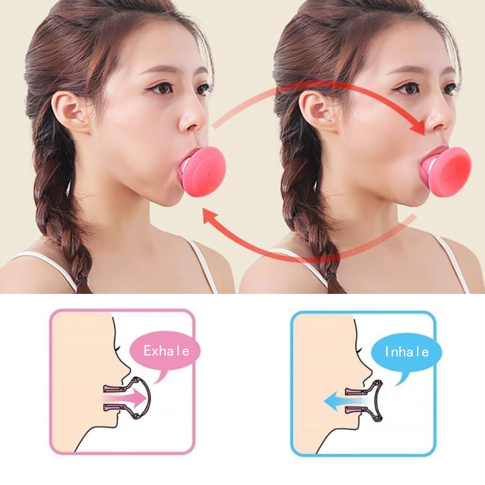 V Shaped Jaw Exerciser Double Chin Breathing Exercise Facial Skin Tighten Firm Slim Lifting Tool. 