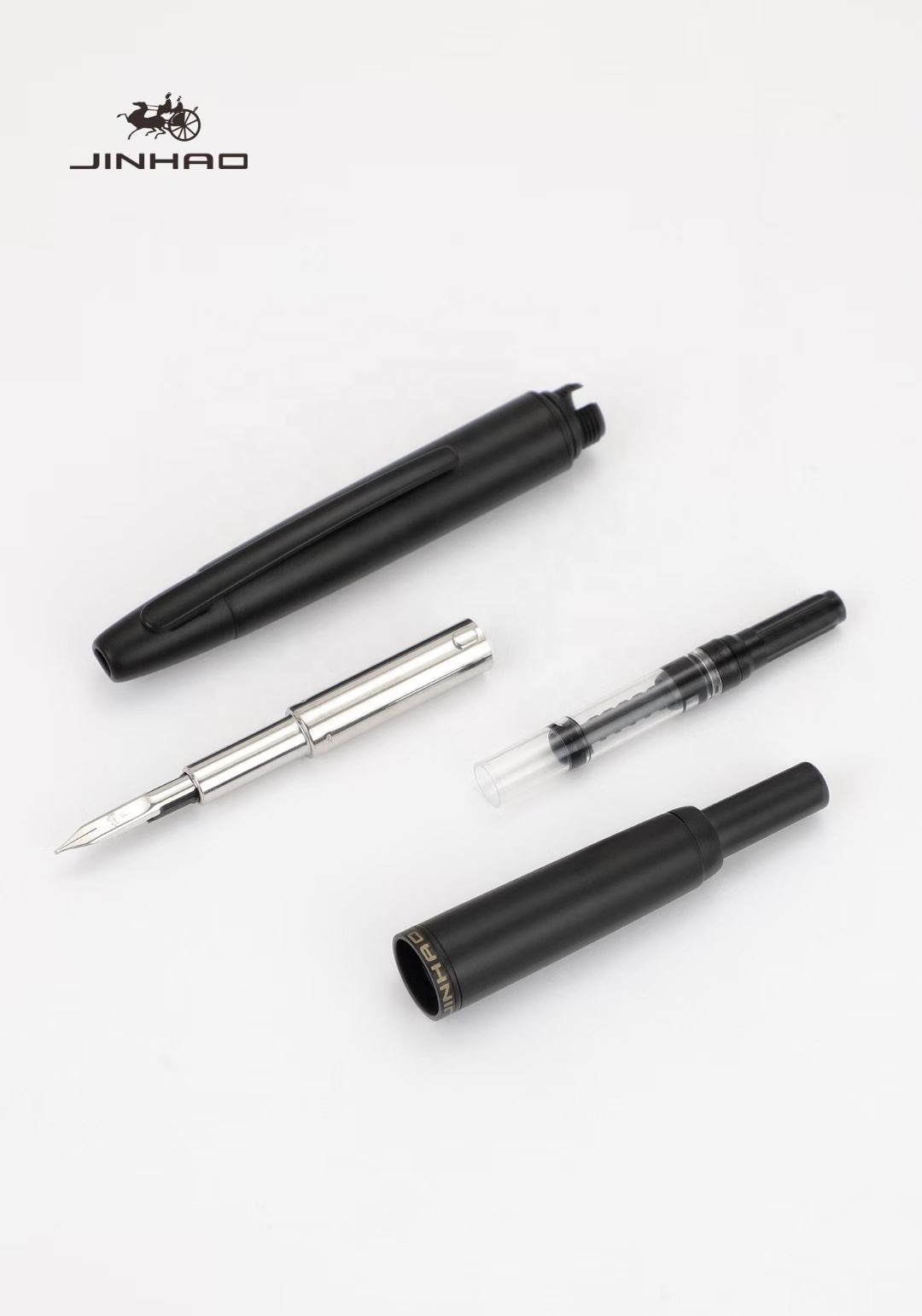 Jinhao 10 Brand New High Quality Capless Fountain Pen with Matte Black Retractable Fine Nib and Converter. 