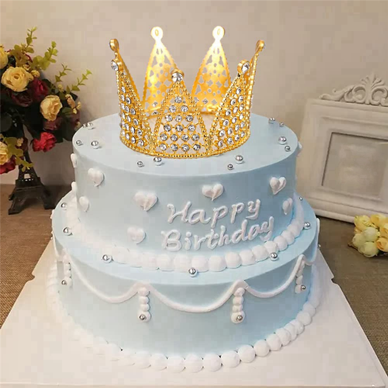 4Pcs Cake Topper Decorations Princess Crown Cake Decorations for Birthday, Wedding, Party and Baby Shower Crown