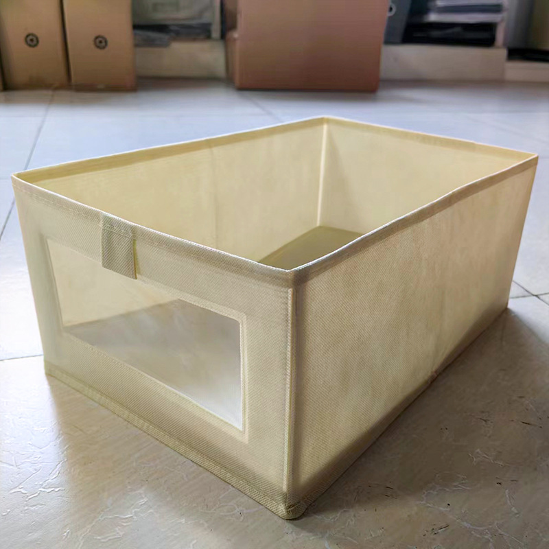 Clothes storage box bedroom fabric large storage box wardrobe foldable underwear and pants storage box storage artifact