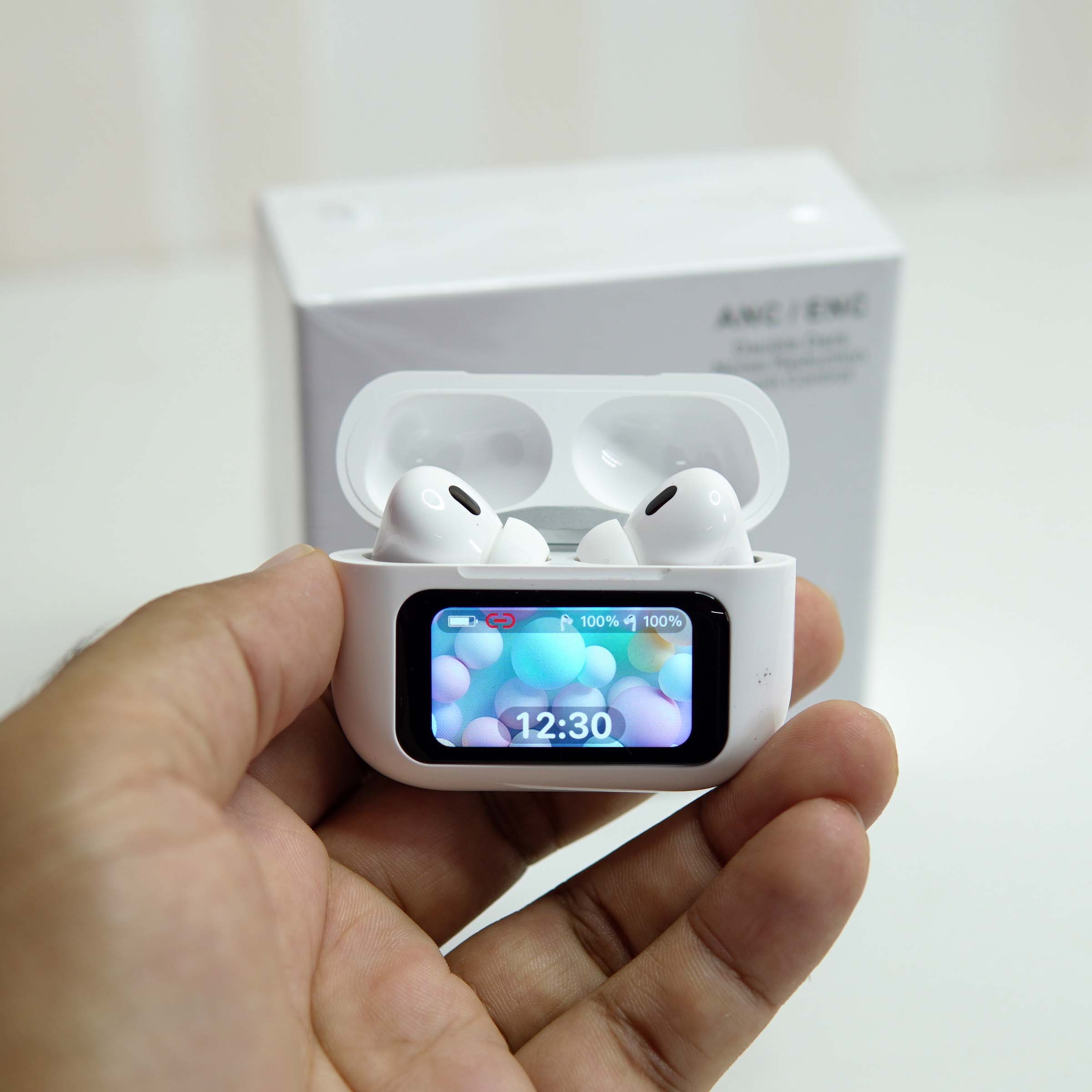 Pix AirKing Max Wireless Earbuds With App Support- Bluetooth 5.4 ANC Touch Screen Display Headphone with App Support-Multi-Function Interactive Touch Screen Display- Air  king Max Wireless Earbuds TWS Headset Touch Screen Display. 