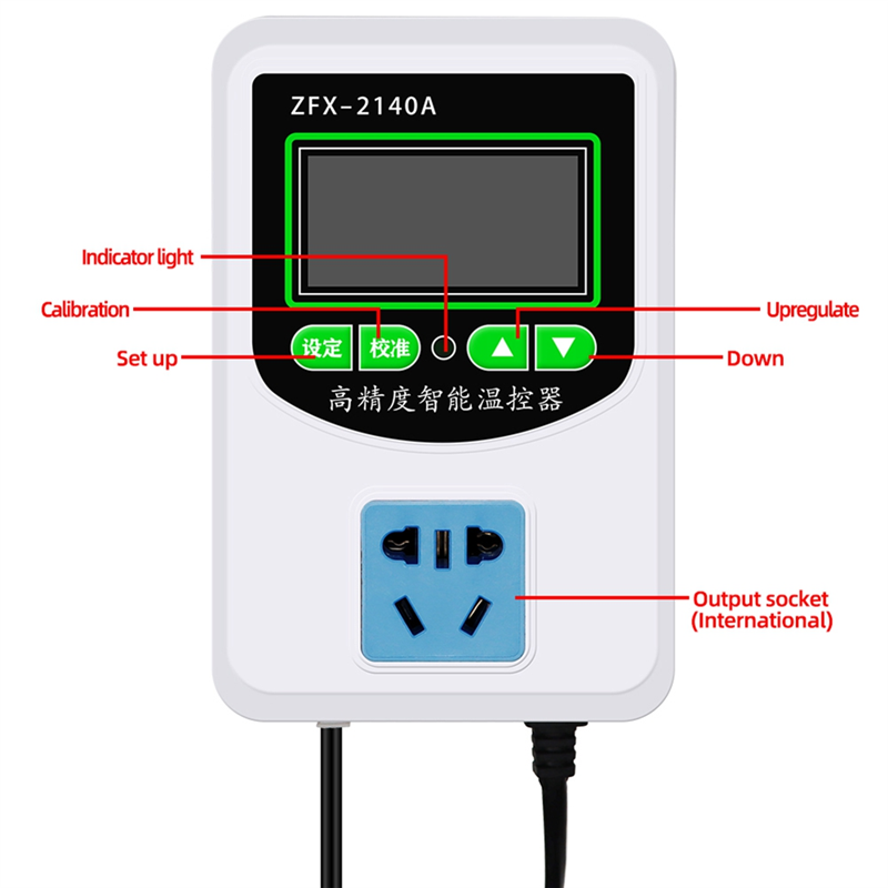 ZFX-2140A High Precision Intelligent Thermostat Temperature Controller Switch US Plug. 