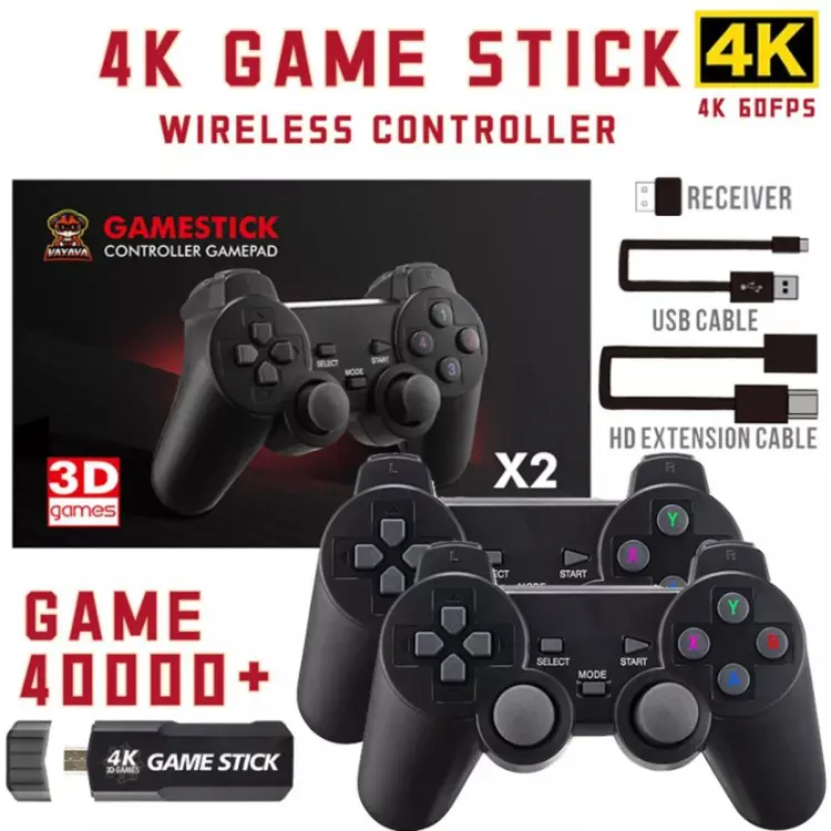 NEW X2 Plus Retro Video Game Console 4K HD Output Gamestick Emuelec 2.4G  Wireless Controllers 3D For PSP/PS1 40 Simulators Games