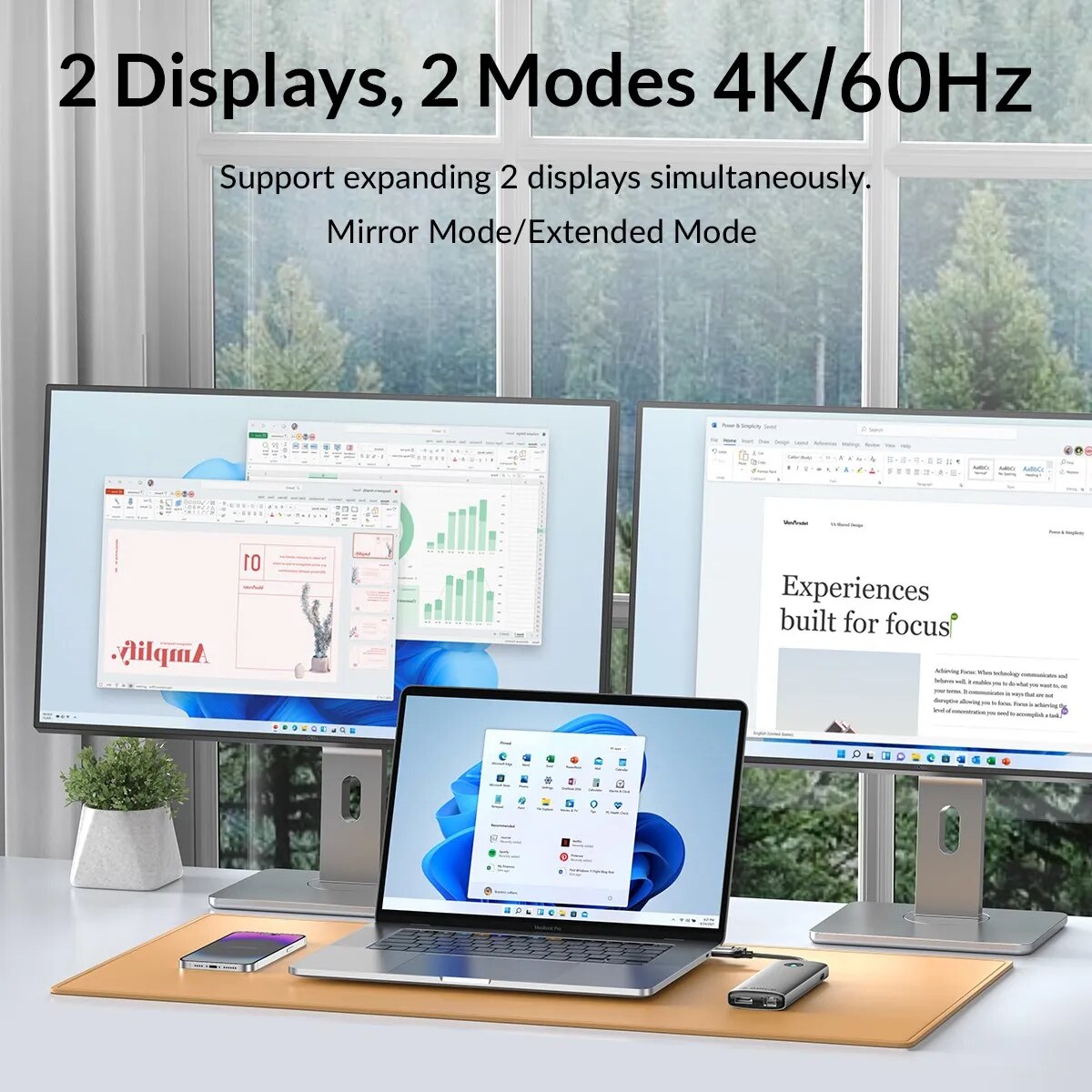 ORICO DisplayLink Docking Station Type USB C 3.0 to 4K60hz HDMI-Compatible DP PD100W SD Hub Adapter For Apple M1 M2 Windows Mac. 