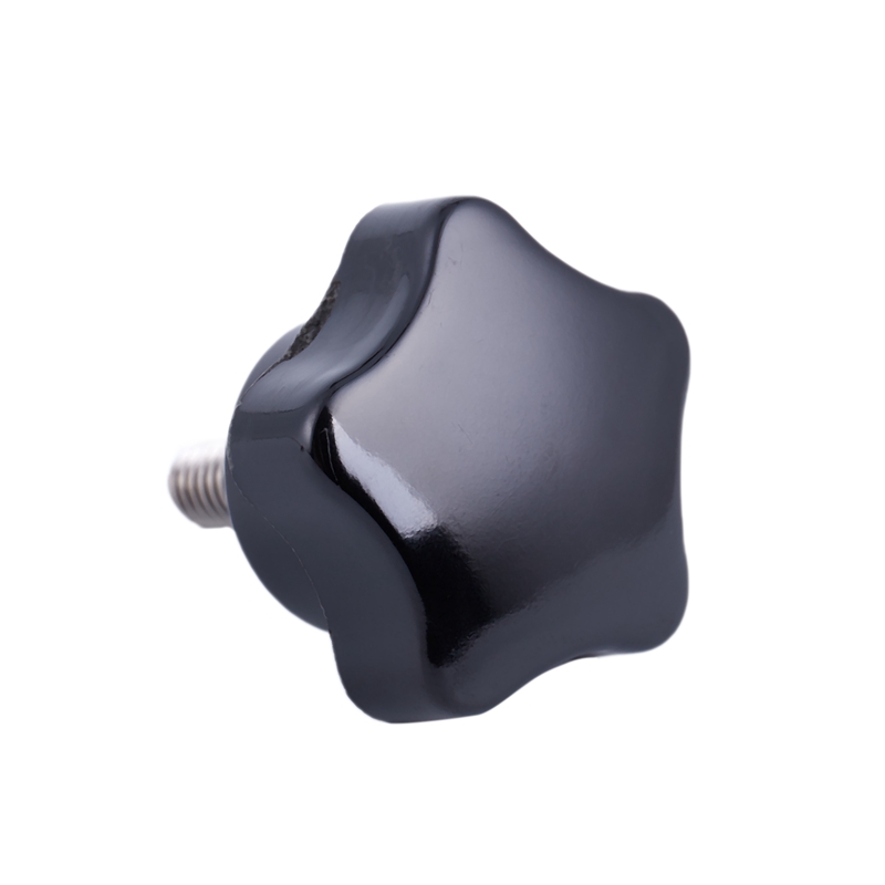 M6 x 15mm Aussengewinde Schraube Stern Kopf Griff Schwarz 2 Stk. 
