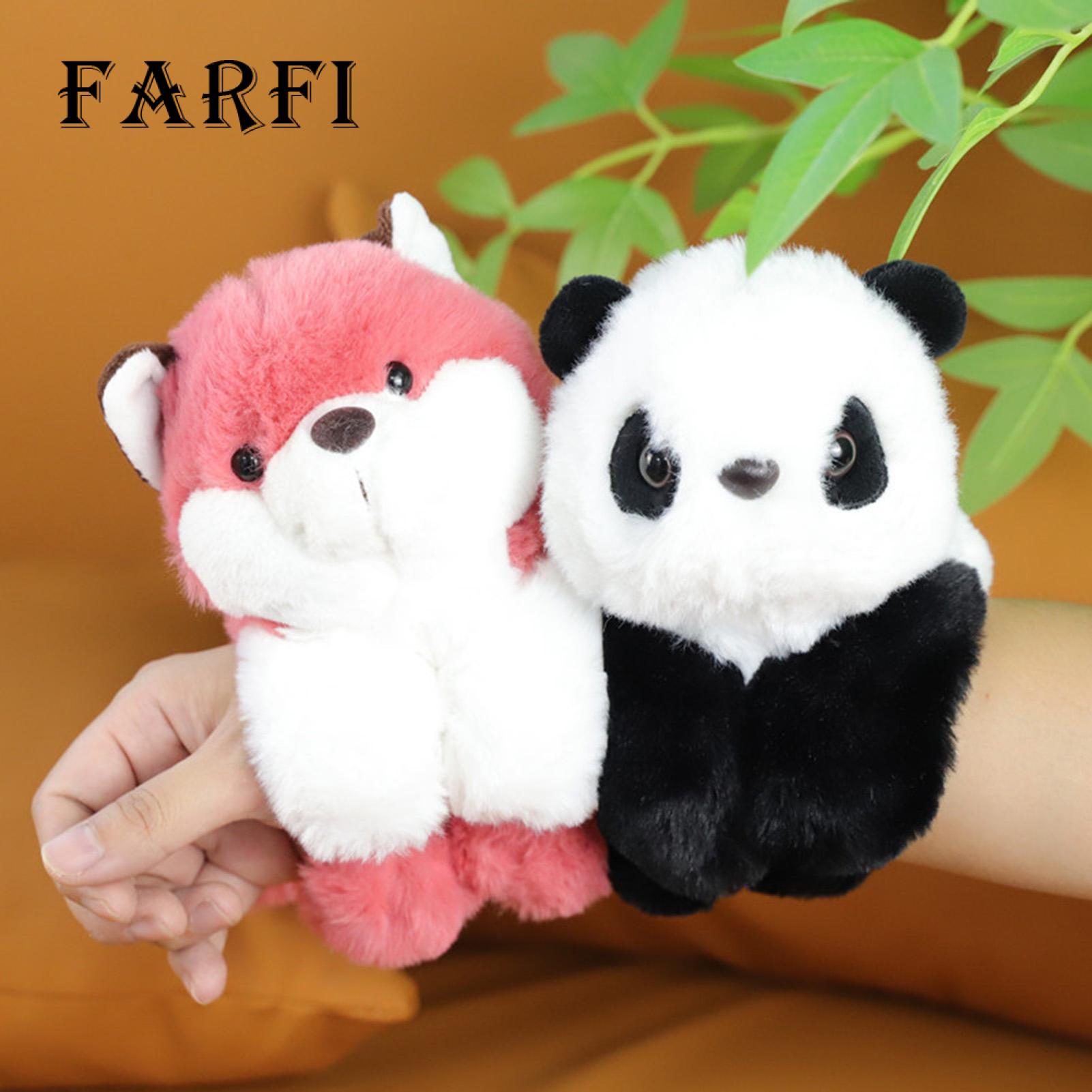 Monkey Plush Doll Cute Animal Plush Doll with Clap Circle Panda Monkey Dog Dinosaur Fox Plushies Slap Bracelet Series Toy Soft Stuffed Animal Zoo Decoration Kids Gift. 