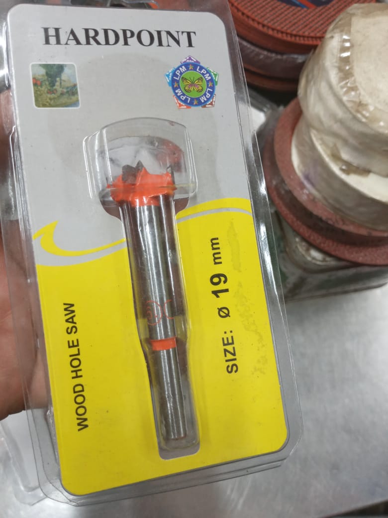 Wood Hole Saw bit 19mm ,Carbide Diameter Hinge Boring Drill Bit for Wood workers same as picture. 