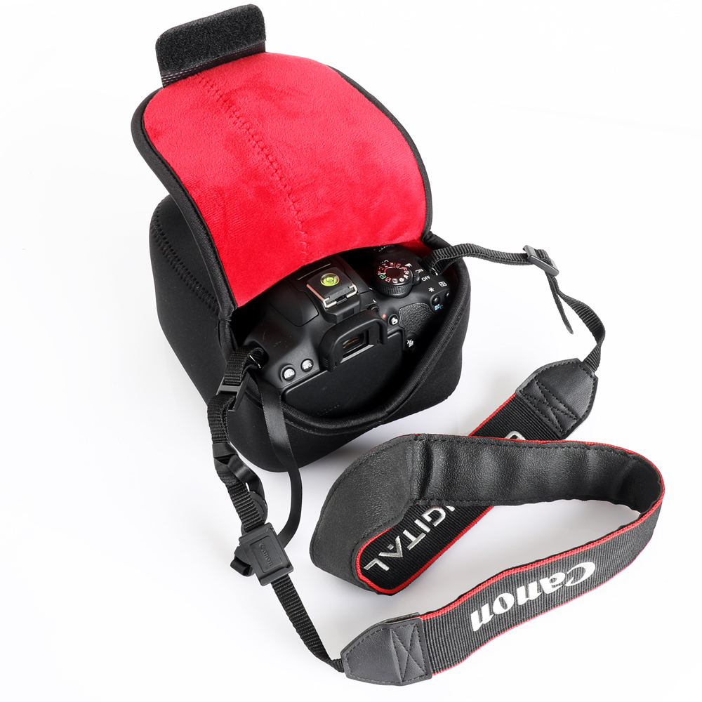 Neoprene Camera Bag Soft Case For Canon EOS 90D 850D 800D 80D 77D 7D 760D 750D 700D 650D 600D 550D 500D 450D 400D 18-55mm Lens