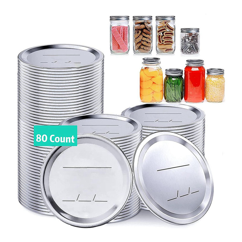 QUANBU 160Pcs Wide Mouth Canning Lids,Mason Jar Canning Lids for Ball,Split-Type Lids Leak Proof 86mm Mason Jar Lids. 